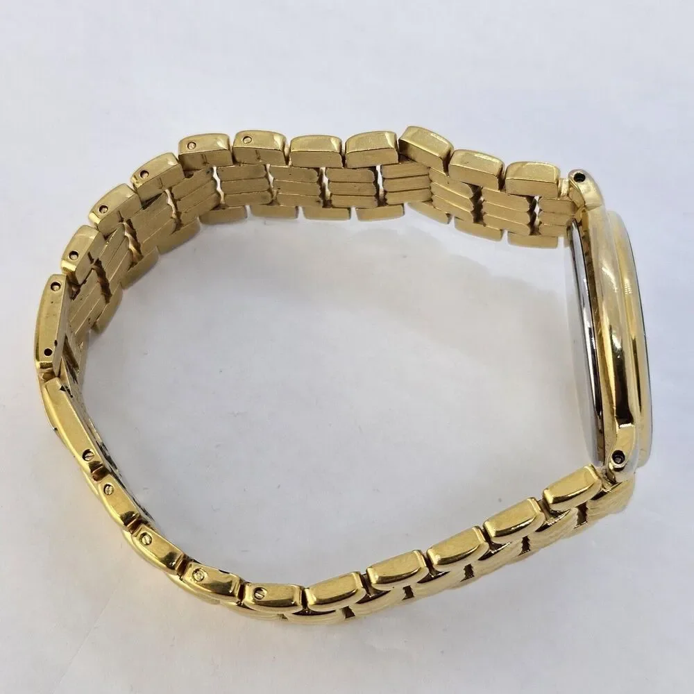 VTG Citizen CQ Women's Watch 32MM Black Dial Date Gold Bracelet 7.5